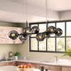 Malley Modern 8-Light Black Globe Glass Chandelier