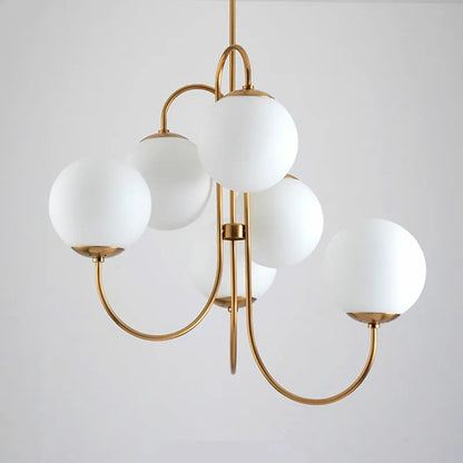 Vekton Vintage Glass Globe Gooseneck Chandelier
