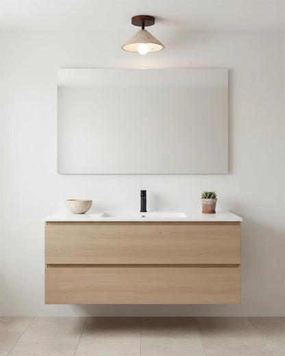 Katharine Minimalist Cone Shade Travertine Ceiling Lamp