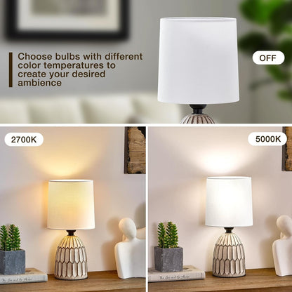 Iverna Mini Boho Hand-Painted Ceramic End Table Lamp