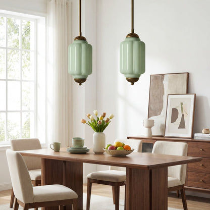 Cyrilith Farmhouse Pumpkin Glass Eloise Pendant Light