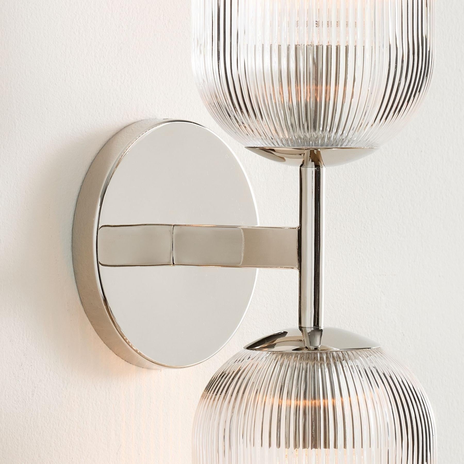 Alain Cooper Ribbed Glass Wall Sconce