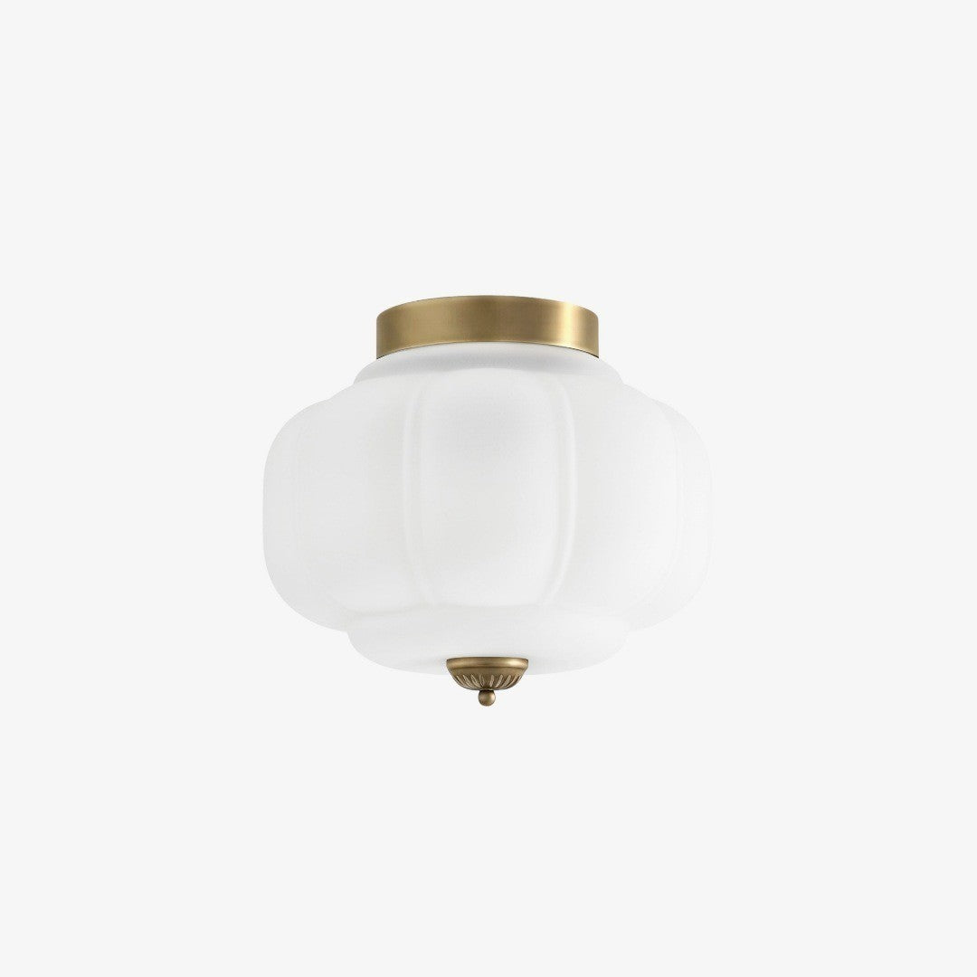 Ozita Retro Milk Glass Semi Flush Mount Eloise Ceiling Light