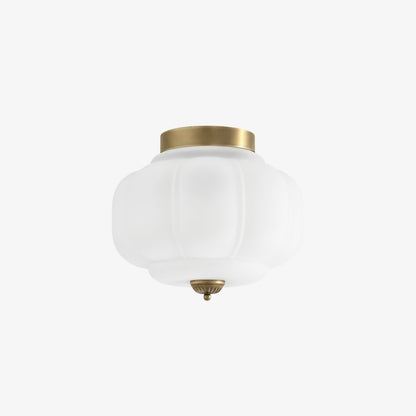 Ozita Retro Milk Glass Semi Flush Mount Eloise Ceiling Light