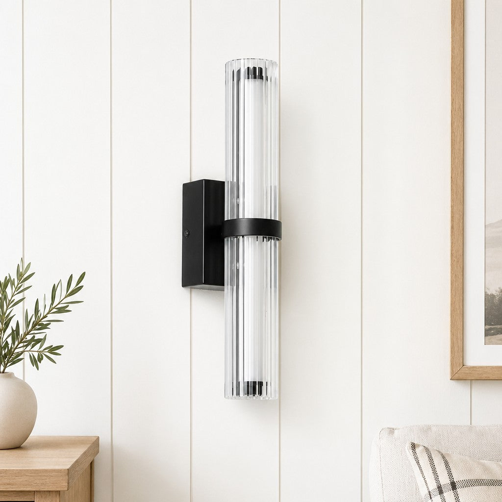 Saelin Modern LED Tube Glass Wall Sconce