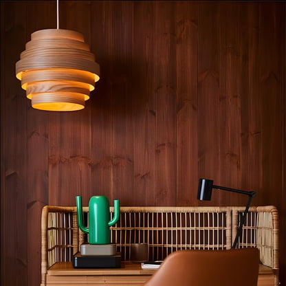 Emmeline Nordic Wood Multi Layer Pendant Light