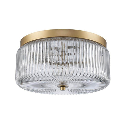 Pax Farmhouse Ribbed Glass Round Flush Mount Ceiling Light