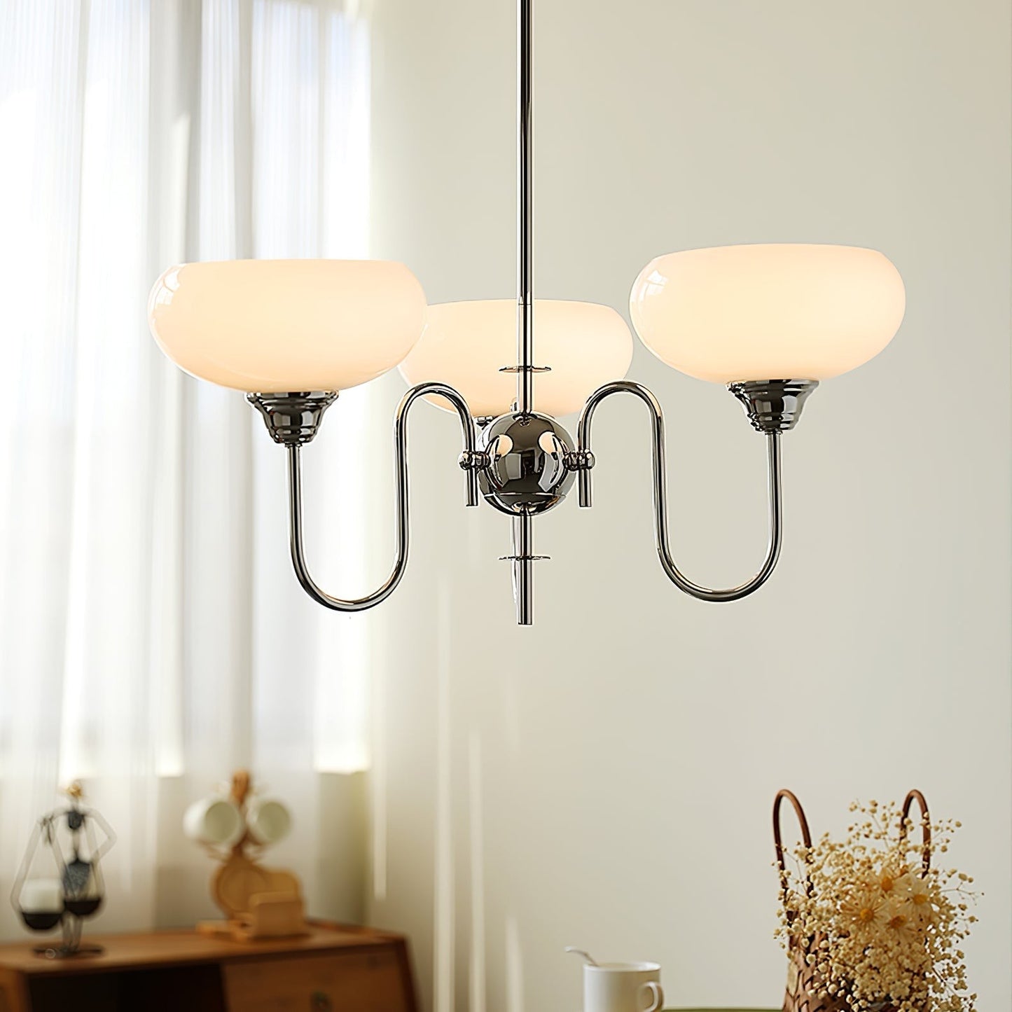 Luna Cream White Bubble Glass Chandelier