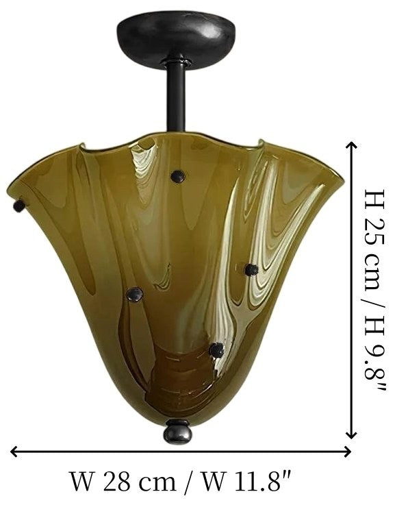 Catalina Contemporary Colored Glass Petal Fazzo Ceiling Light