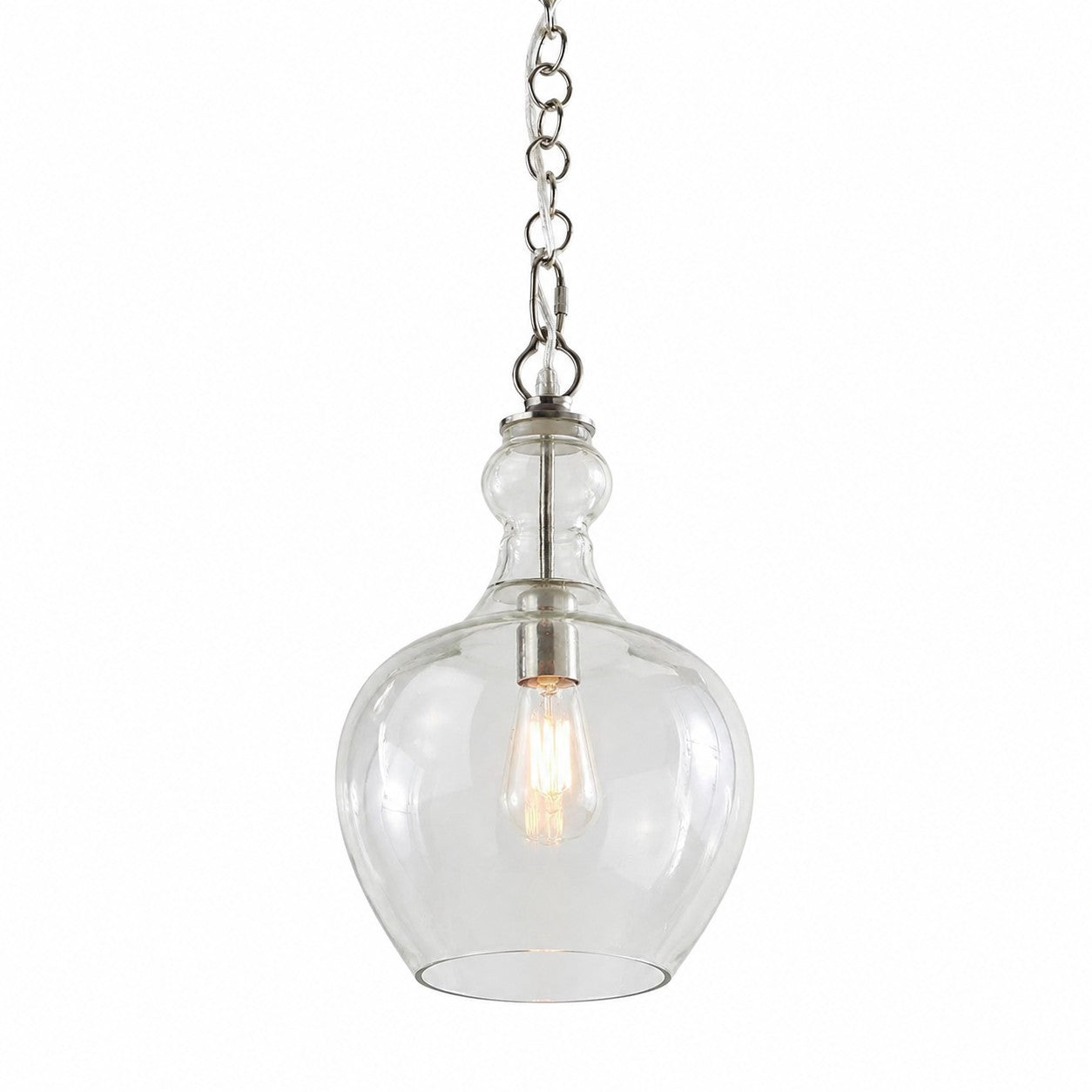 Yates Industrial Clear Glass Pendant Light