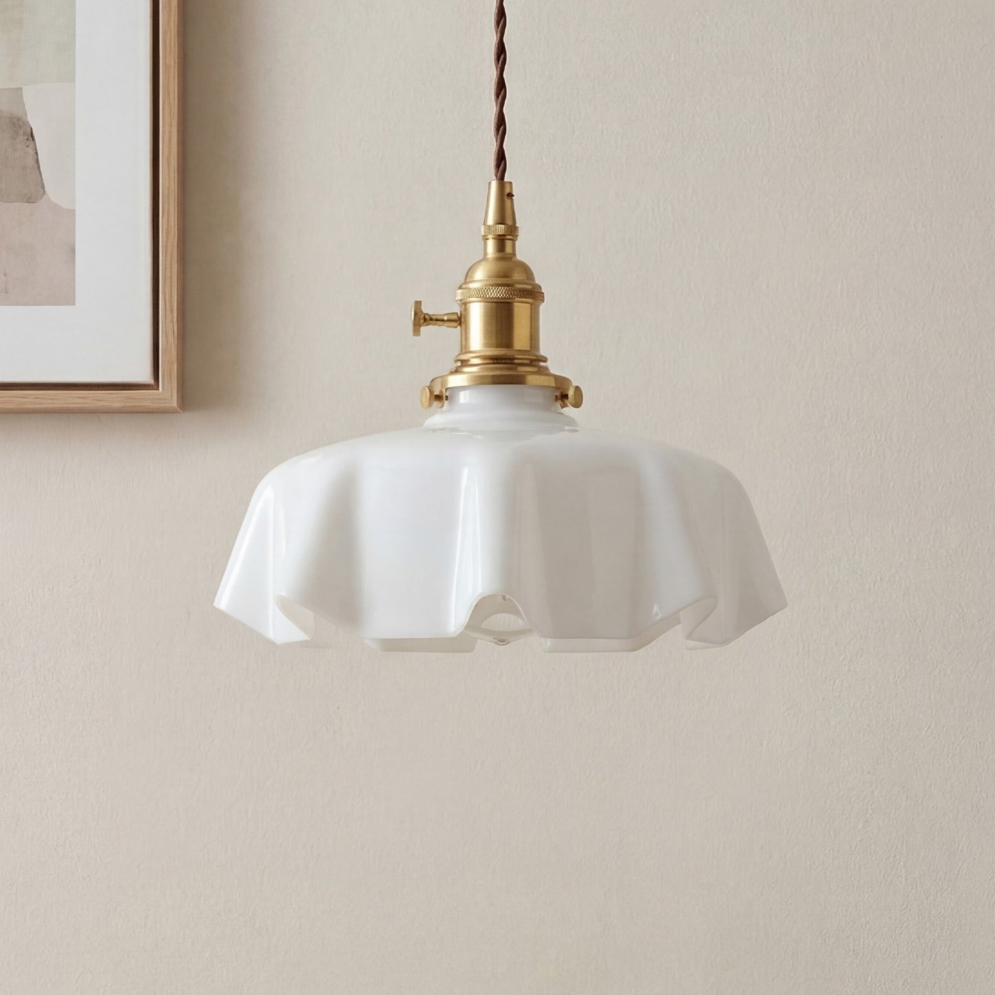 Jovianth French Cream Flower Single Pendant Light