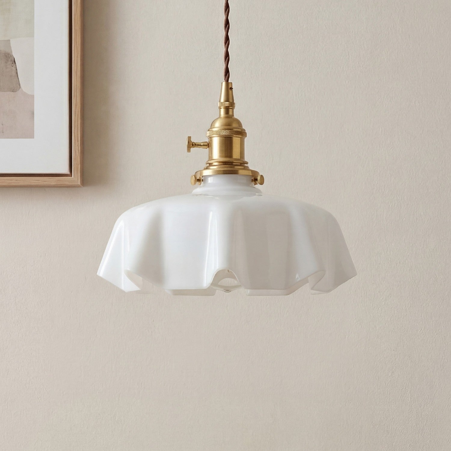 Jovianth French Cream Flower Single Pendant Light