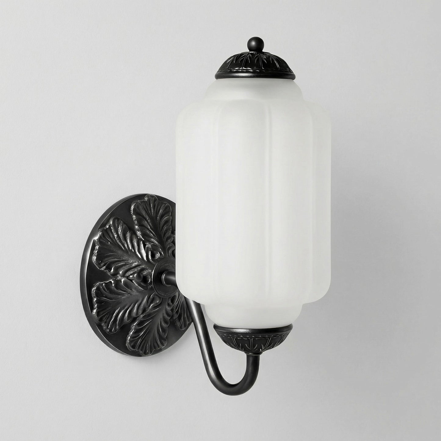 Cyrilith Vintage Milk Glass Oiled Brass Eloise Sconce