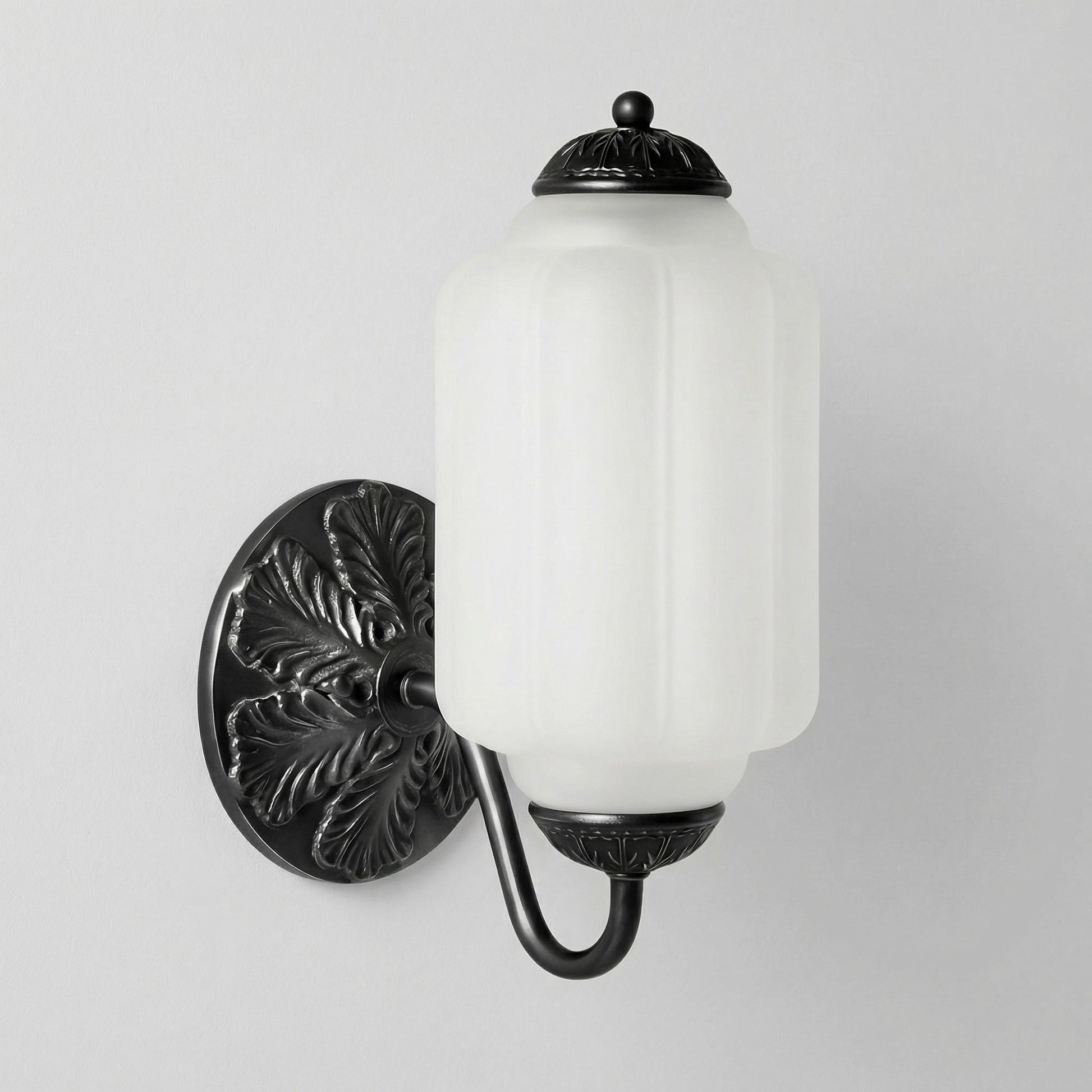 Cyrilith Vintage Milk Glass Oiled Brass Eloise Sconce