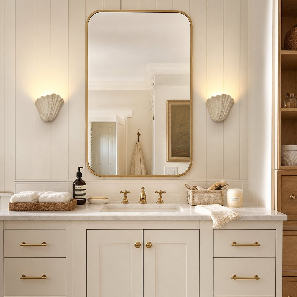 Layton French Coastal Shell Wall Sconce