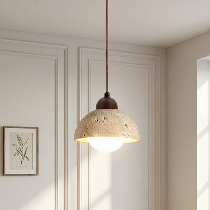 Bowen Wabi-Sabi Mini Travertine Pendant Light