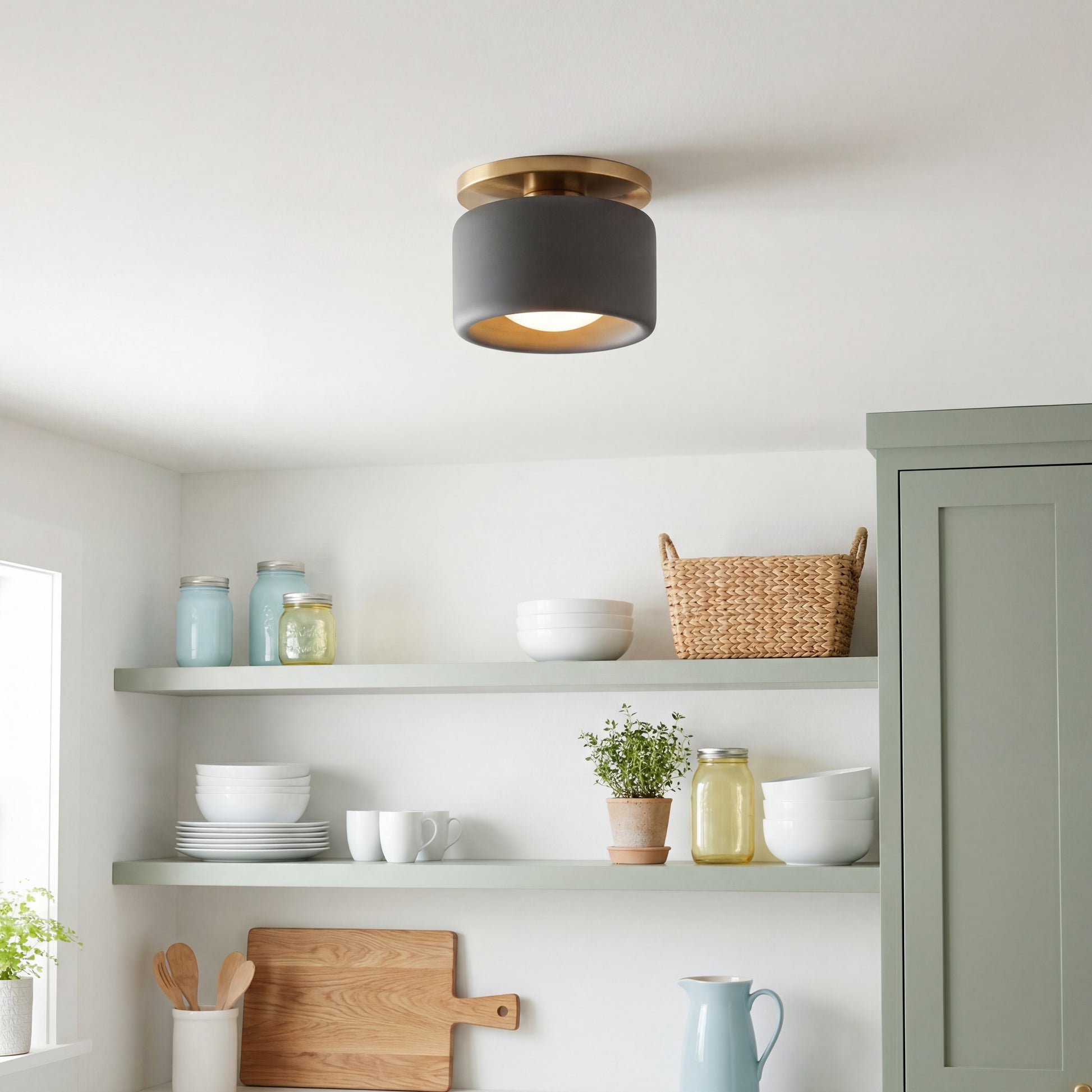 Aura Modern Porcelain Flush Mount Ceiling Light