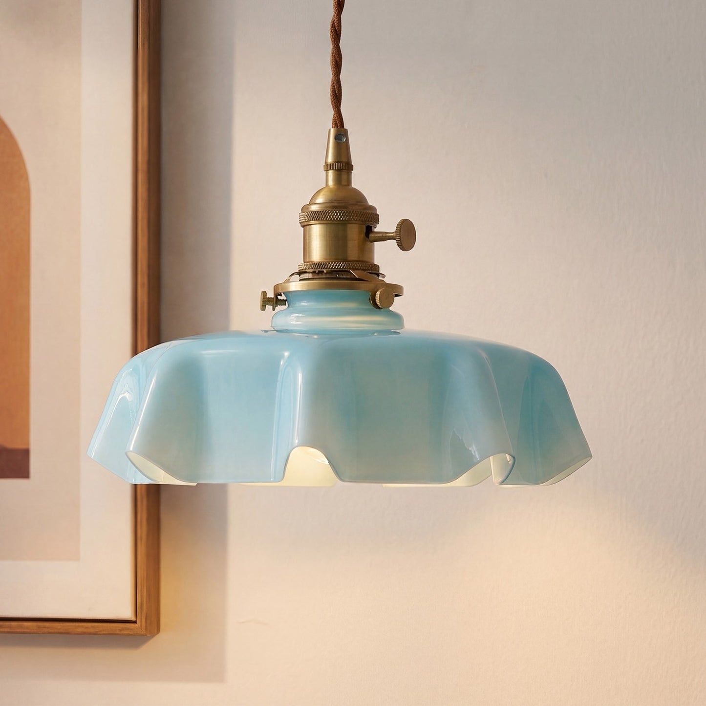 Jovianth French Cream Flower Single Pendant Light