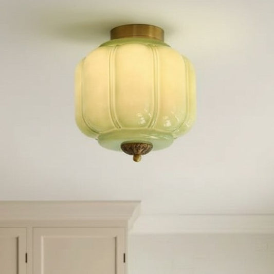 Conran Vintage Milk Glass Semi Flush Mount Eloise Ceiling Light