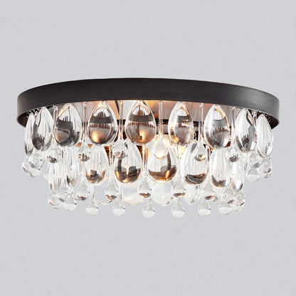 Thalassa Glass Teardrops Crystal Flush Mount Light