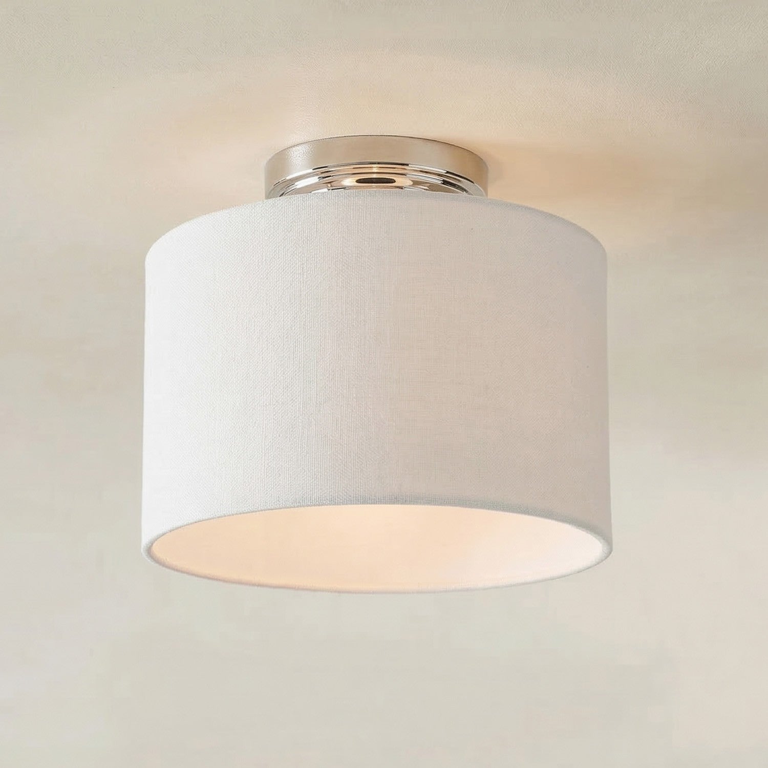 Kaethe Fabric Drum Shade Semi Flush Mount Light