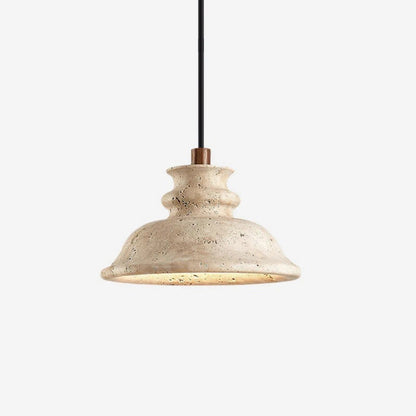 Jones Wabi Sabi Natural Sculpted Travertine Pendant Lamp