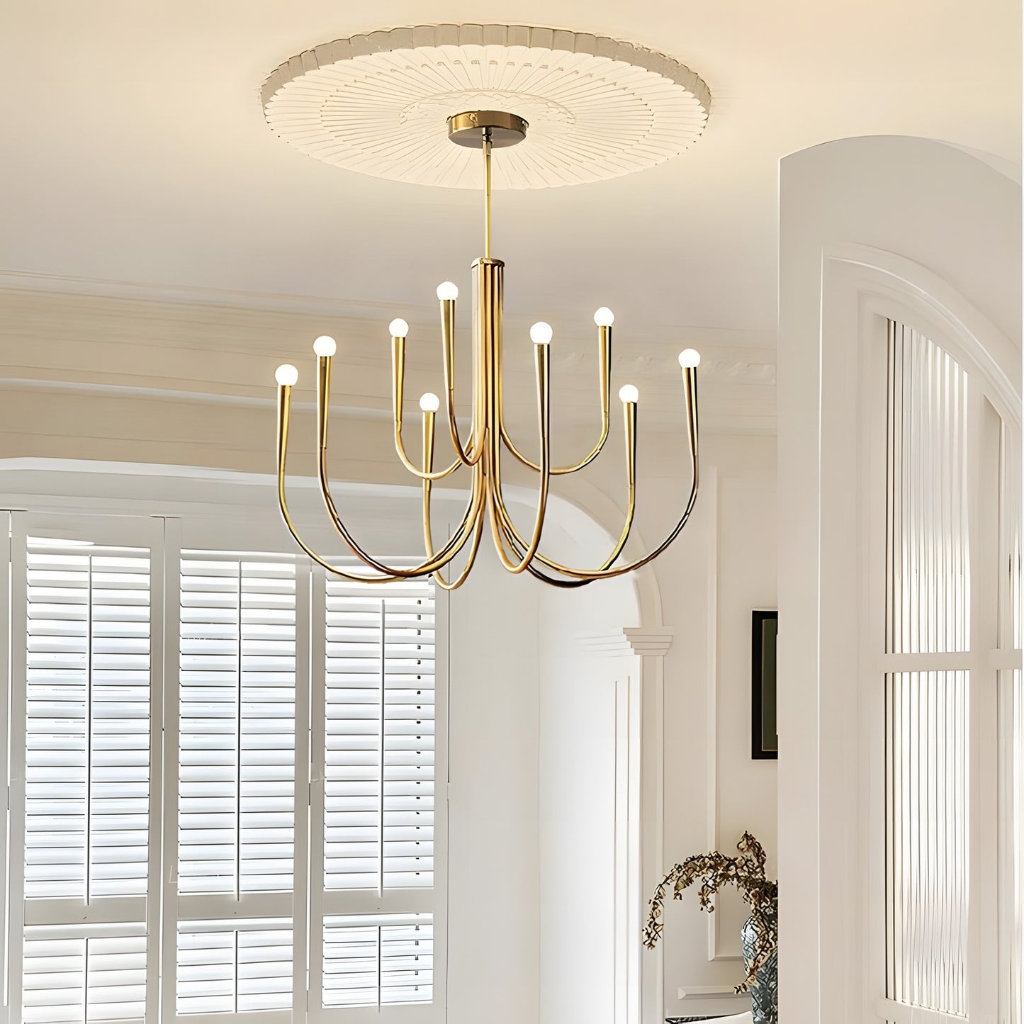 Luren Light Luxury Candle Iron Branch Chandelier