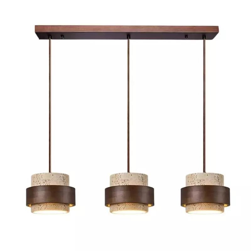 Alaricx Vintage Cylindrical Travertine Pendant Light