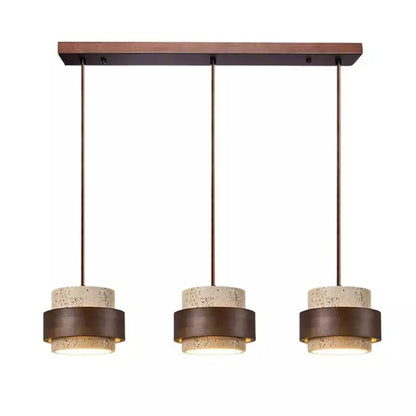 Alaricx Vintage Cylindrical Travertine Pendant Light