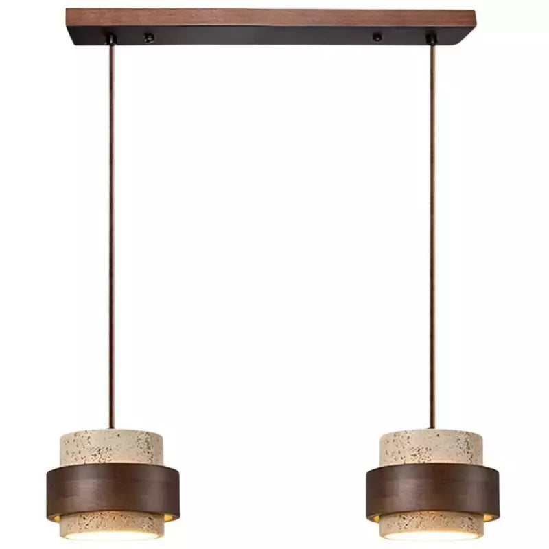 Alaricx Vintage Cylindrical Travertine Pendant Light