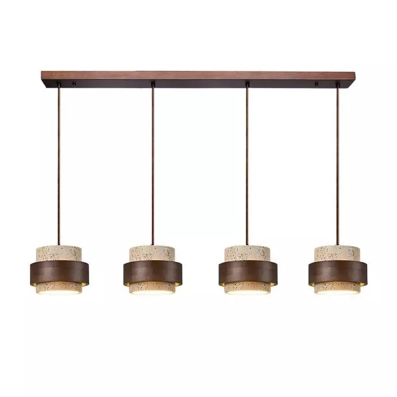 Alaricx Vintage Cylindrical Travertine Pendant Light
