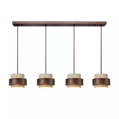 Alaricx Vintage Cylindrical Travertine Pendant Light