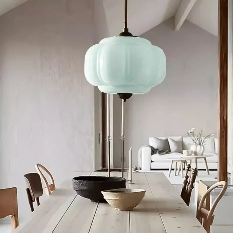 Nylen Vintage Antique Brass Glass Ceiling Light