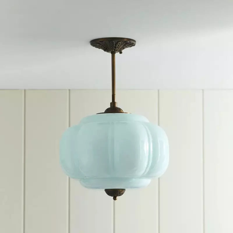 Nylen Vintage Antique Brass Glass Ceiling Light