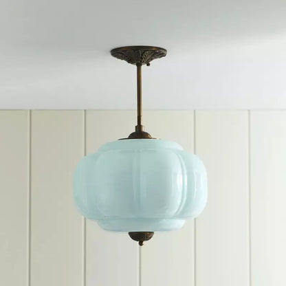 Nylen Vintage Antique Brass Glass Ceiling Light