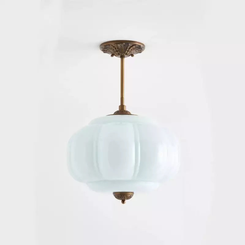 Nylen Vintage Antique Brass Glass Ceiling Light