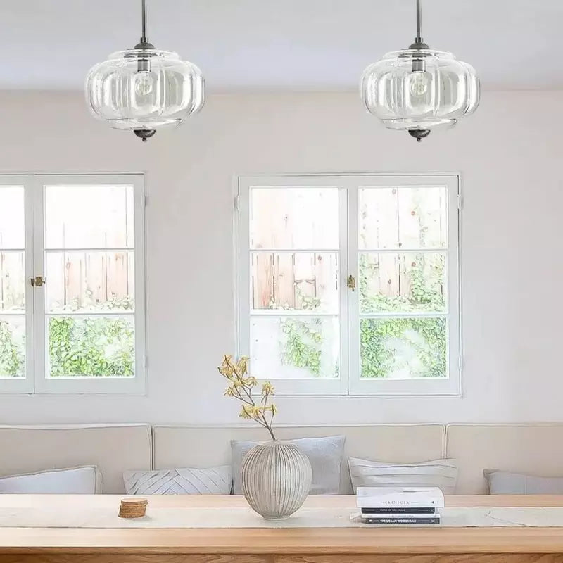 Nylen Vintage Antique Brass Glass Ceiling Light