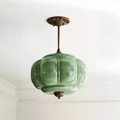 Nylen Vintage Antique Brass Glass Ceiling Light