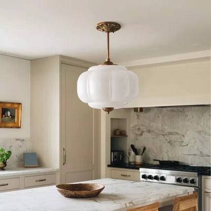 Nylen Vintage Antique Brass Glass Ceiling Light