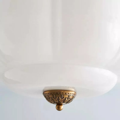 Nylen Vintage Antique Brass Glass Ceiling Light