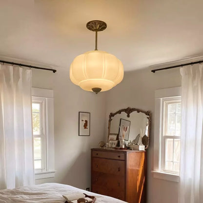 Nylen Vintage Antique Brass Glass Ceiling Light