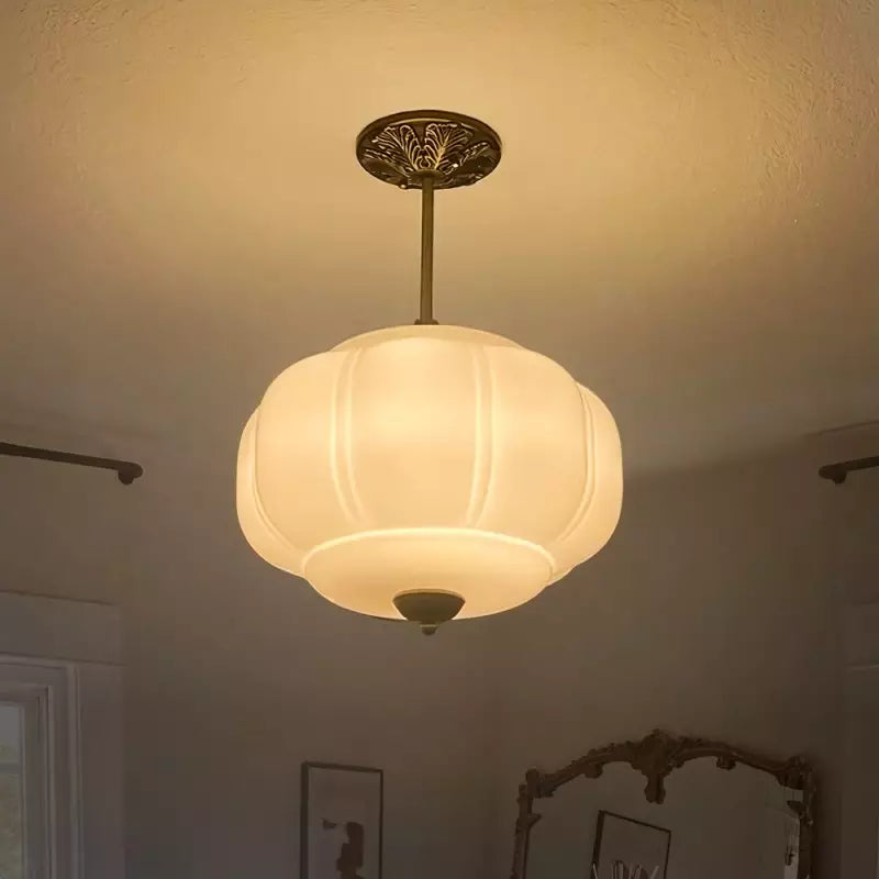 Nylen Vintage Antique Brass Glass Ceiling Light