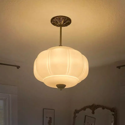 Nylen Vintage Antique Brass Glass Ceiling Light