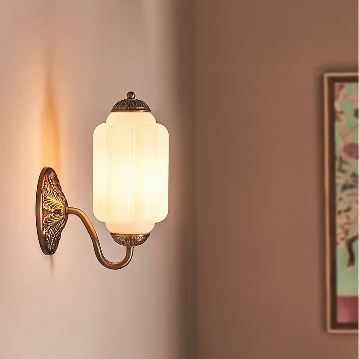 Maevor Vintage Milk Glass Eloise Wall Light