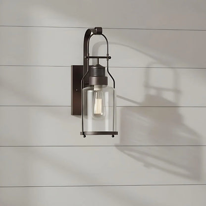 Corwin Industrial Metal Glass Jar Wall Sconce