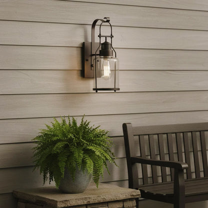 Corwin Industrial Metal Glass Jar Wall Sconce
