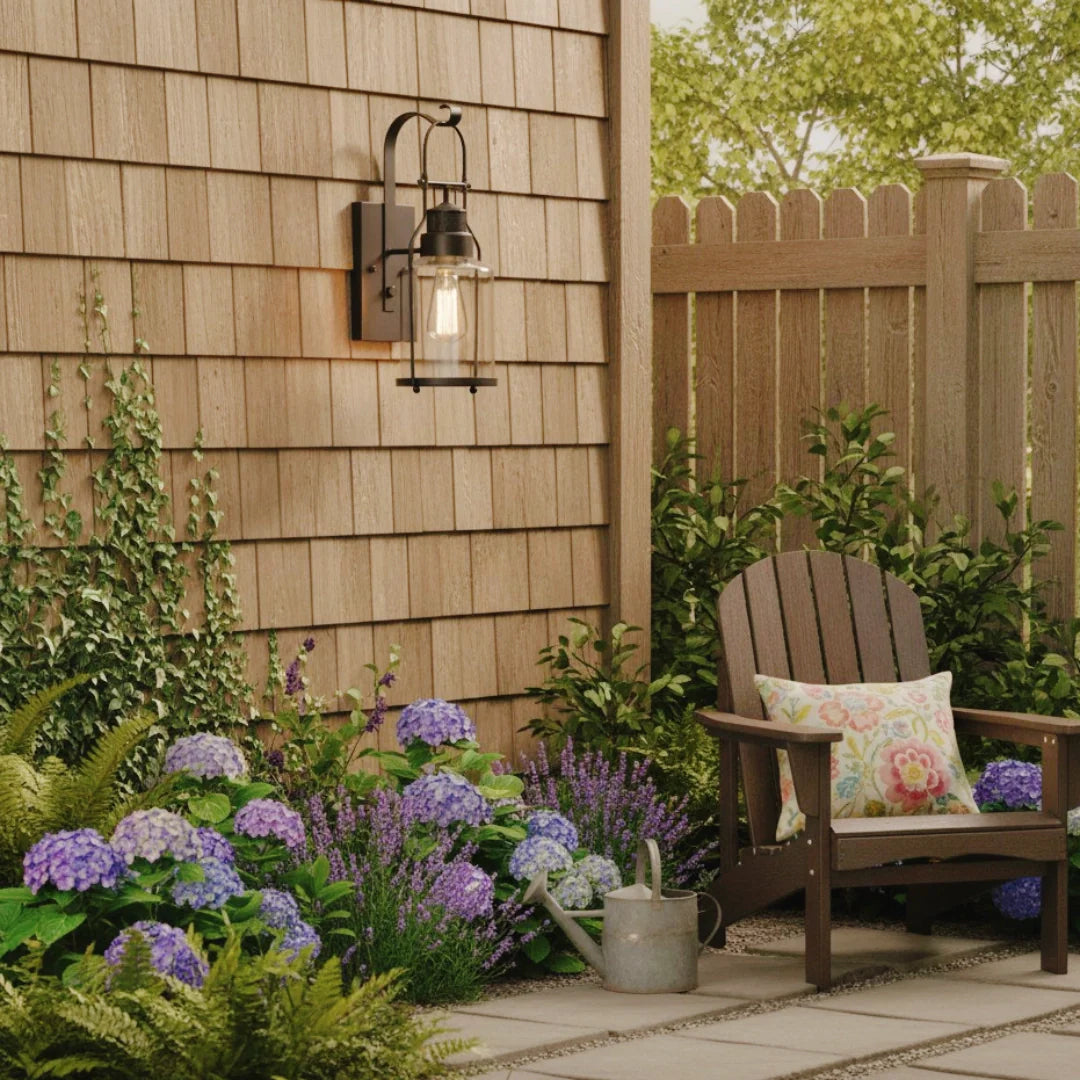 Corwin Industrial Metal Glass Jar Wall Sconce
