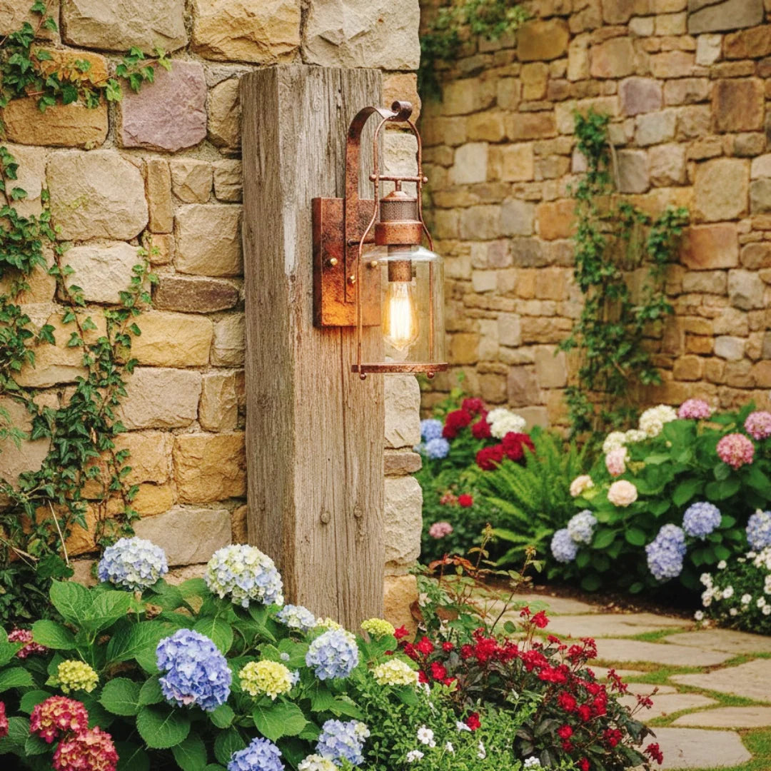 Corwin Industrial Metal Glass Jar Wall Sconce