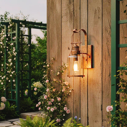 Corwin Industrial Metal Glass Jar Wall Sconce