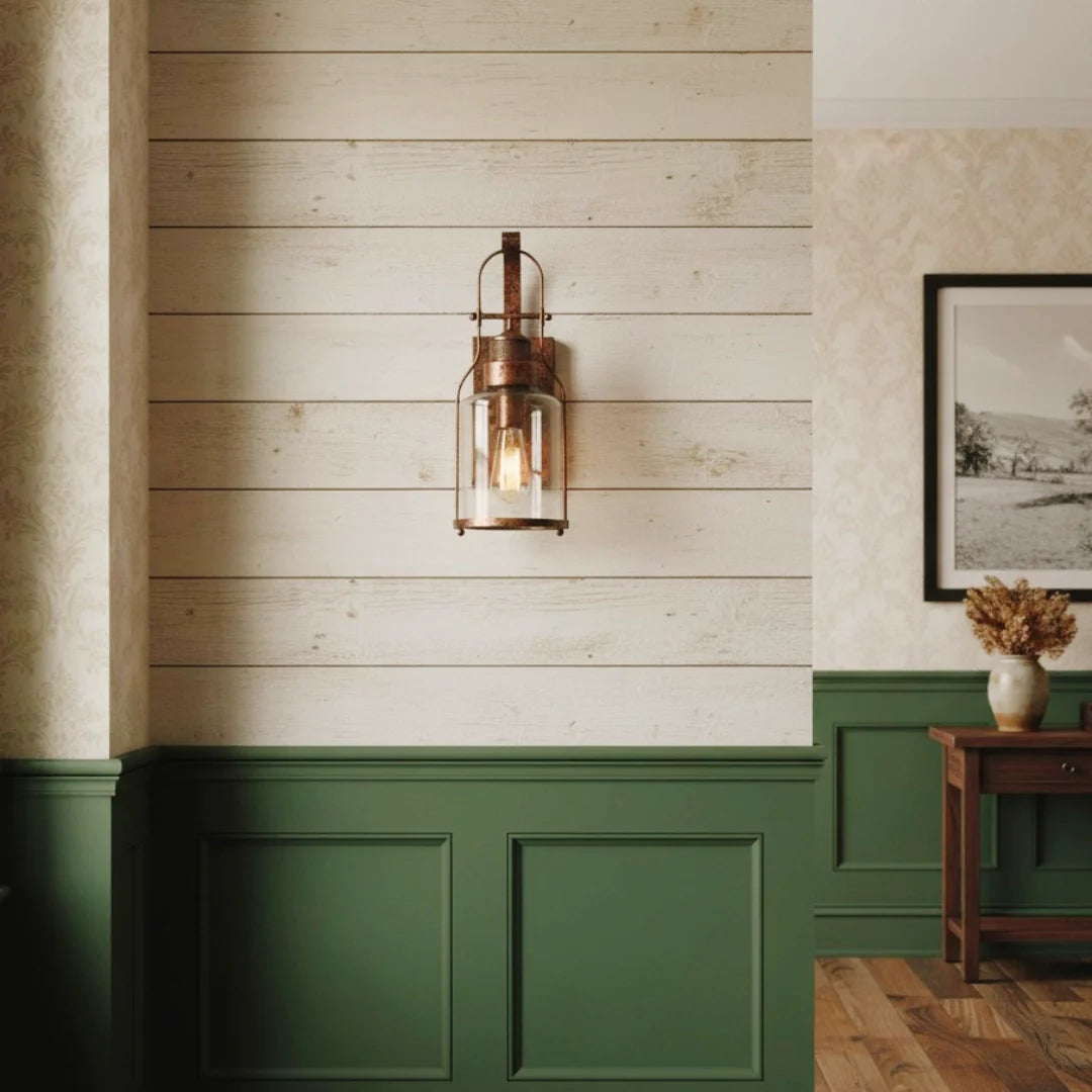 Corwin Industrial Metal Glass Jar Wall Sconce